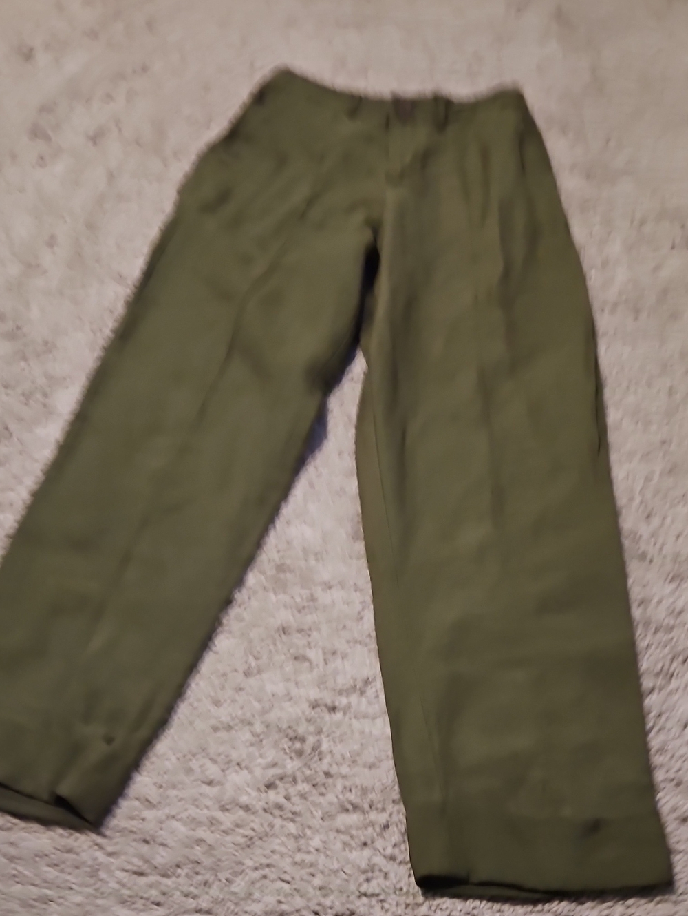Men's Olive Green Straight-Leg Pants